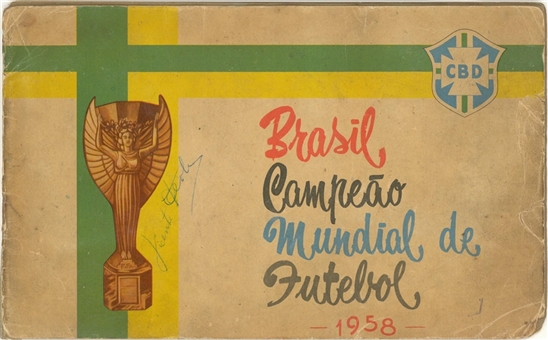 1958 World Cup Sticker Album Signed Twice by Vicente Feola (JSA)